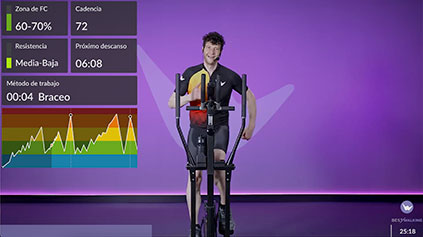 Clases virtuales de ciclismo indoor y de elíptica